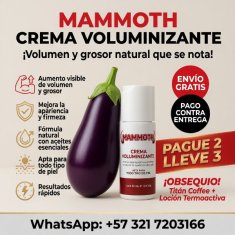 Mammoth crema voluminizante para el miembro más obsequio - Sex shop en Medellín